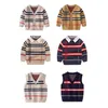 1-8T Toddler Kid Boy Clothes Autumn Winter Warm pullover Top Long Sleeve Plaid Sweater Girl Fashion Knitted Gentleman Knitwear 210902