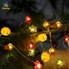 クリスマスデコレーションライト文字列3 dカボチャメーリングドングリフラッシュライト10ft 30leds 8モード秋ガーランド装飾照明ストリップ