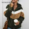 2021 Kvinnor Hoodies Sweatshirt Winter Plush Hooded Oversized Hoodie Ladies Zip Up Fur Jacka Coat Kvinnor Vinter Varm Poleron Mujer Y0820