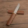 High Quality Survival Straight Knife D2 Satin Drop Point Blade Wood Handle Fixed Blade Tactical Knives With Woods Sheath