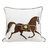 Cushion Decorative Pillow Croker Horse Design Embroidered Sofa Cushion Cover Pillowslip Pillowcase Without Core Home Bedroom Car S3286