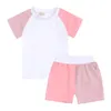 kids pajamas Sets For Children Tracksuits Contrast Color Shorts set Girls clothing Boys kid Outfits M3495-1