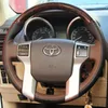 Voor Toyota 19 Prado RAV4 Crown 18 Highlander Wildlander DIY Mahogany Lederen Suede Stuurwielafdekking