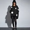 [Xitao] Europe Ankomst Höst Casual Kvinnor Polka Dot Print Stand Collar Coat Kvinna Full Sleeve Loose Jacket LJT3848 211014
