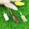 Mini bouteille de bière 3D pendentif, 10 pièces, breloques en résine blanche, boucle d'oreille, porte-clés, collier, résultats de bijoux, étui de téléphone, bricolage