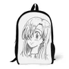 Backpack Elizabeth Liones Seven Deadly Sins Backpacks Japanese Fantasy Manga Fitness Runner Soft Cute Polyester Bags