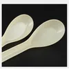 Asian Soup Spoons Saimin Ramen White Plastic Spoon Outdoor Disposable Spoons Dining Food Sale Fast