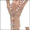 Charm Bracelets Jewelry 8Mm Colorf Acrylic Beads Catholic Rosary Bracelet Women Religious Jesus Cross Crucifix Kka1588 Drop Delivery 2021 U8