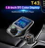 Bluetooth FM Transmitter Kit for Car FM-Bluetooth Cars Adapter 4-in-1 Auto MP3 Player with 1.8 Inch Color Display AUX Input/Output