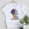 T-shirt Dames I am Black Woman T-shirt Dameskleding Mooie Magic Afrikaanse Meisje Gezicht Grafische Tee Vrouwelijke Melanin Koningin Katoen