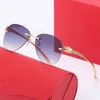 Lyxdesigner högkvalitativa solglasögon 20% rabatt på huvudet Rimless Men Women Fashion Trend Sun Pilot's Toad Glasses