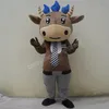 Halloween Brown Cow Mascot Costume Top qualité Cartoon Anime thème personnage Adultes Taille Noël Carnaval Fête D'anniversaire Tenue De Plein Air