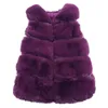 Cute Thick Warm Girls Artificial Fur Long-Vest Age for 3- 10 Yrs Baby Waistcoat Girl Kids Sleeveless Coats Fashion Children Vest 210818