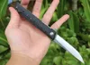 Kampanj FLIPPER Fold Knife 8Cr14Mov Satin Drop Point Blad Black G10 Rostfritt stålhandtag Bollbärande snabböppning EDC Pocket Knives