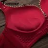 SeamlPush Up Wire Free femmes soutiens-gorge ensemble tissu doux noir bordeaux bleu couleur soutien-gorge Bustier Lingerie X0526