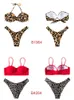 Drukuj Drukuj Leopard Bikini Push Up Swimsuit Sexy Kobiety Zestaw Brazylijski Stringi Kostium Kąpielowy Bandeau Beach Nosić Swimwear 210611