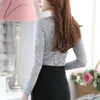 Women Tops Floral Lace Fashion Black Top Casual Girl Blouse Diamond Beaded Lace Shirt Female Tops Women Clothes 3115 25 210417
