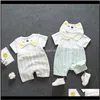 Barboteuses Combinaisonsvêtements bébé enfants maternité livraison directe 2021 né été respirant coton fille vêtements 1er anniversaire de bébé mince
