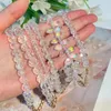 Beaded Strands Bohemian Colorful Transparent Crystal Chain Bracelet Set For Women Geometry Heart Charm Bangle Boho DIY Jewelry Making Fawn22
