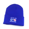 2024 President Election Cappello lavorato a maglia Lets Go Brandon Beanie Winter Warm Hats Trump Woolen Embroidery Universal