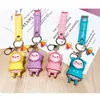 Keychains Raincoat Piggy Keychain Plastic Soft Rubber Doll Pendant Key Holder Ring Leather Bag Car Accessories Jewelry Gift Miri22
