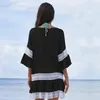 Women's Swimwear Bamboo Summer Pareo Beach Cover Up Sexy Women Swimsuit Kaftan Dress Tunic White Beachwear #Q382