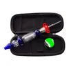 Headshop214 NC015 Hookah Spill-proof Smoking Pipe Colorful Calabash Glass Bong About 6.93 Inches 10mm 14mm Quartz Banger Nail Ceramic Tip Clip Dabber Tool Bag Set