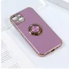 Coque souple en TPU Electroplate Kickstand Ring Holder Couverture de téléphone portable pour iPhone 13 12 11 Pro Max Mini X XS 7 8 Plus