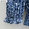 Kvinnor Vintage Square Collar Leopard Skriv ut Kort Smock Blouse Femmr Puff Sleeve Elastisk skjorta Chic Slim Blusas Toppar LS9232 210420