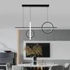 Kolye lambaları İskandinav Yemek Odası Led Işıklar Altın Siyah Metal Dimmable Lamba Boyalı Droplight Kapalı Aydınlatma Lamparas