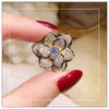 Brooches For Women S925 Sterling Silver Camellia Flower Cubic Zirconia Vintage Brooch Corsage PinScarf Buckle Fine Jewelry