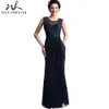 Nice-forever Vintage Elegant Sexy Mesh Floral Lace Gown O-Neck Sleeveless Side-Draped Maxi Long Woman Formal Dress A028 210419