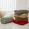 カシミヤの気持ちSherpaの毛布を投げるノルディックスタイルの二重ねじれストライプニット重みの毛布が暖かく暖かい