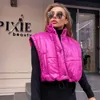 Vestes Femmes Down Manteau Femmes Veste Courte Hiver Épais Coton Rembourré Manteaux Femme Manches Détachables Lâche Puffer Parkas Oversize Outwear