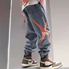 Moda Streetwear homens jeans de alta qualidade solto apto esgotado designer denim cargo calças hip hop joggers largamente perna de algodão calças