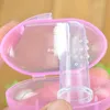 2021 nouveau bébé doigt brosse à dents Silicone brosse à dents + boîte enfants dents clair doux Silicone infantile brosse à dents caoutchouc nettoyage
