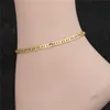 Anklets 4mm Mariner Link Chain Gold Color Anklet 9 10 11 Inches Cuban Ankle Bracelet For Women Men Waterproof Kirk223555550