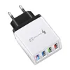 5V3A Adaptador de potência rápida Cabos USB 4USB portas Carregador de parede adaptativo Viagens de carga inteligente universal UE US Plug OPP Pack Top Quality