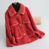 Manteau en fausse laine véritable pour femmes