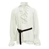 Мужские повседневные рубашки Высококачественные моды мужские повязка с длинным рукавом рубашка готический мужчина блузка топы осенний мужской стиль C106