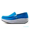 Summer Women's Shoes Yellow Blue Sport Walking Flats Height Increasing Women Platform Canvas Swing Wedges