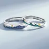 Kofsac nouvelle mode créative montagne mer Couple bague bijoux 925 argent Sterling pour femmes hommes saint valentin accessoires cadeau