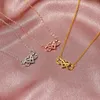 Fashion Pendant Golden Heart-Shaped Lucky 8 Diamond Love Heart Necklace Jewelry