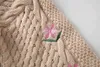 Laternenärmel Blumenstickerei abgeschnittene Strickjacken Frauen Frühling Herbst Knopf Vintage Kurzer V-Ausschnitt Pullover Strickjacken 210415