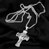 Hangende kettingen Christus Jezus Crucifix ketting roestvrijstalen christelijke doornen kroon voor mannen vrouwen religieuze sieraden273Z