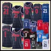 남자 Joel 21 Embiid Jerseys Jame 1 s Harden Tyrese 0 Maxey City 농구 저지 Allen 3 Iverson Shirt 76