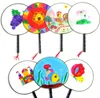 Feestartikelen 24 cm diy lege witte zijde hand fans student kinderen handen schilderen beeldende kunstprogramma's Chinese paleis ronde fan SN2543