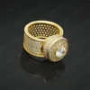 Fashion Hip Hop Mens Bling Ring Trendy Yellow White Gold Plated Bling CZ Diamond Ring for Men Women Nice Gift293D