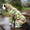 Stort husdjurshundkläder Raincoat Waterproof Rain Clothes Jumpsuit för stora medelstora små hundar Golden Retriever Utomhus Pet Clothing Coat 20220107 Q2