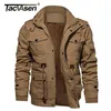 TACVASEN Militaire Épaissir Veste Polaire Hommes Hiver Casual Veste À Capuche Manteau Pilote Cargo Coton Vestes Coupe-Vent Parka Homme 211217